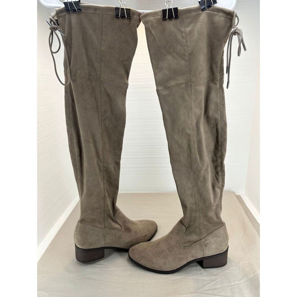 SM New York Women's Brown Suede Side Zipper Tall Boots. Size: 10
